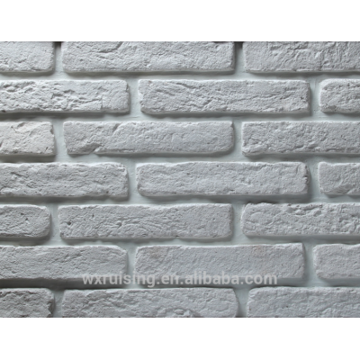 White antique clay brick panel for interior with different sizes